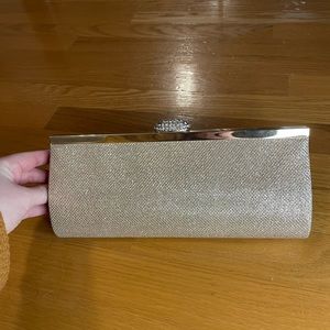 Gold clutch with chain straps!